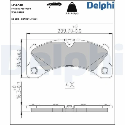 Billede af Bremseklodser DELPHI LP3730