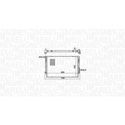 Billede af MAGNETI MARELLI 350213156200 Radiator 650 433 34 Mekanisk fuget køleripper VOLKSWAGEN: Golf 7, Touran II, Tiguan AUDI: A3 Sportback, Cabriolet