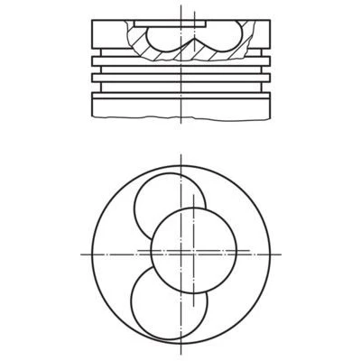 Billede af MAHLE ORIGINAL 028 21 00 Motor Stempel 81,0 for cylinder 3, 4, 5 med stempelringholder, kølekanal
