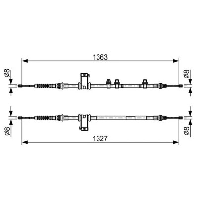 Billede af BOSCH 1 987 482 453 Håndbremsekabel 1363, 1327 FORD: FIESTA 6