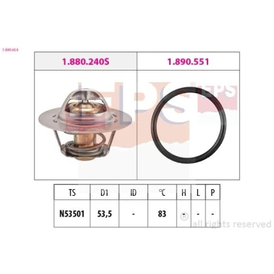 Billede af EPS 1.880.654 Termostat 83 53,5 Made in Italy OE Equivalent med pakning