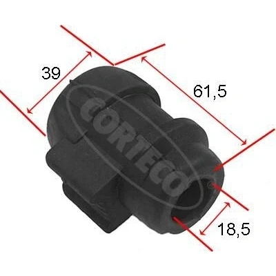 Billede af CORTECO 80001465 Stabilisatorbøsning venstre, højre, foran 18,5 39 RENAULT: CLIO 2