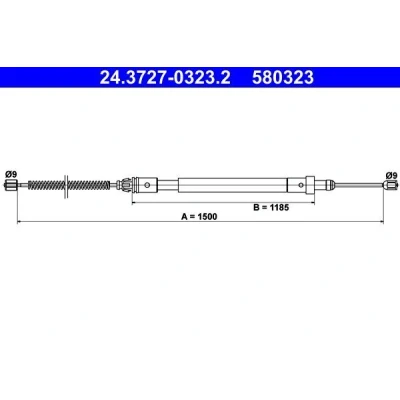 Billede af ATE 24.3727 0323.2 Håndbremsekabel 1500 CITROËN: Xsara Coupe