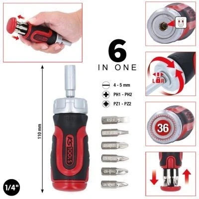 Billede af KS TOOLS 159.2025 Skruetrækker 113, 30 magnetisk