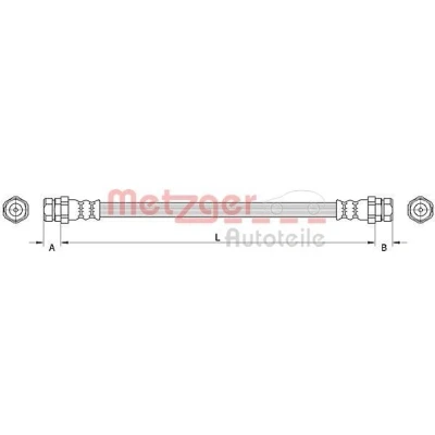 Billede af METZGER 4111534 Bremseslange Bagaksel venstre, højre 494 VOLKSWAGEN: Caddy 3