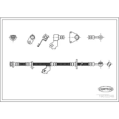 Billede af CORTECO 19032248 Bremseslange venstre foraksel 692 HONDA: CIVIC 6 Stufenheck