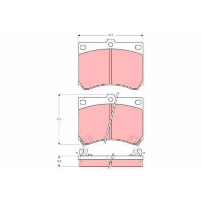 Billede af TRW GDB1029 Bremseklodser med akustisk advarsel for slid MAZDA: MX 3, FAMILIA 4, 5