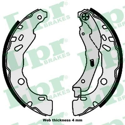 Billede af LPR 01111 Bremsebakker 203,2 39 med håndbremsegreb NISSAN: Note II Hatchback, MICRA 4
