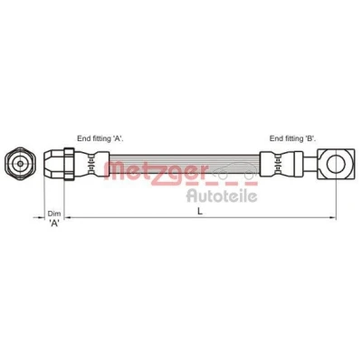 Billede af METZGER 4111436 Bremseslange 570 MINI: Hatchback