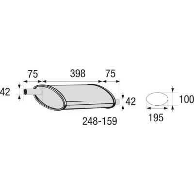 Billede af BOSAL 248 159 Midterste, lyddæmper, universal