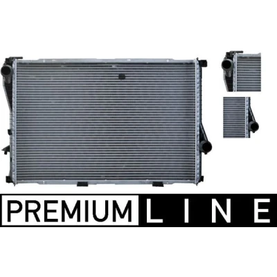 Billede af MAHLE ORIGINAL CR 296 000P Radiator til køretøjer med/uden klimaanlæg 650 438 34 med lynkobling Loddet køleripper BMW: 5 Sedan, Touring, 7