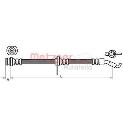Billede af METZGER 4110468 Bremseslange 510 SUZUKI: SWIFT 3, 4, Splash