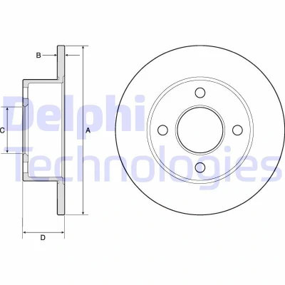 Billede af DELPHI BG2343 Bremseskiver 245 10 4 fuldstændigt olieret ubehandlet uden hjullejer, ABS sensorring AUDI: 80 B4 Sedan, Cabriolet B4, B3