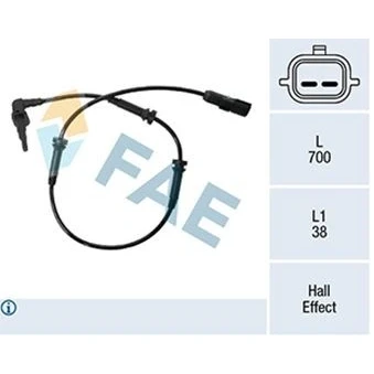 Billede af FAE 78503 ABS Sensor med kabel Hall princip 2 700 RENAULT: Captur, Clio 4