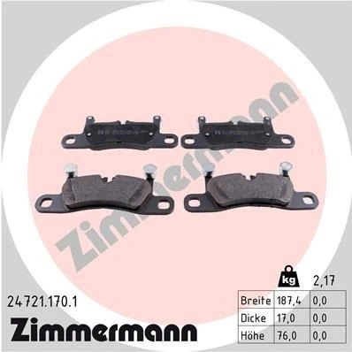 Billede af ZIMMERMANN 24721.170.1 Bremseklodser Billede svarer til leveringsomfang PORSCHE: Cayenne, 911 Cabriolet, Coupe, VOLKSWAGEN: Touareg II
