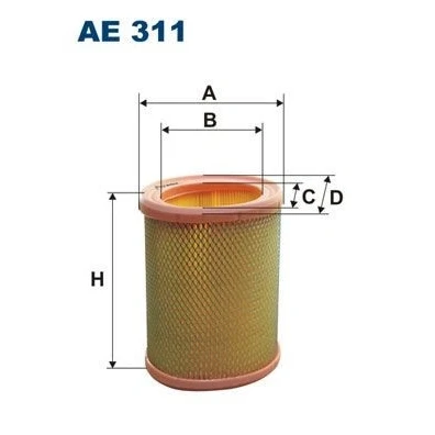 Billede af FILTRON AE 311 Luftfilter 164 140 Filterindsats PEUGEOT: 205 II Hatchback, Partner I Combispace, 106 Hatchback