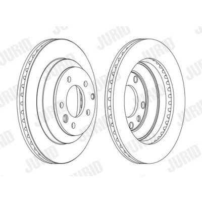 Billede af JURID 562393JC 1 Bremseskiver 330 28 5 130 ventileret coatet uden skruer VOLKSWAGEN: Touareg I, II, PORSCHE: Cayenne, AUDI: Q7