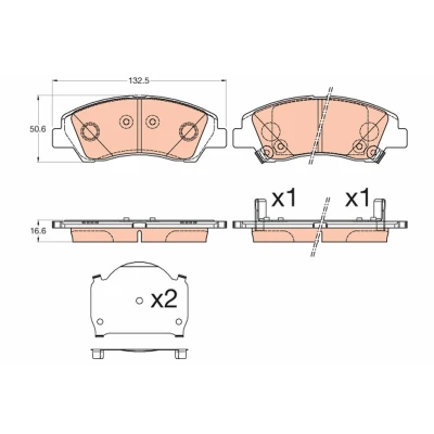 Billede af TRW GDB3618 Bremseklodser med akustisk advarsel for slid HYUNDAI: i10 II Hatchback, Sedan, MERCEDES BENZ: Sprinter 3.5 T Bus