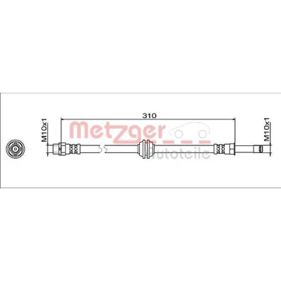 Billede af METZGER 4112063 Bremseslange Bagaksel venstre, højre 310 M10x1