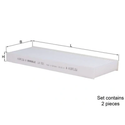 Billede af MAHLE ORIGINAL LA 921/S Kabinefilter Partikelfilter 240,0 84 20,0
