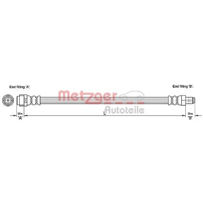 Billede af METZGER 4110284 Bremseslange 550