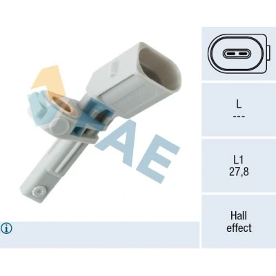 Billede af FAE 78141 ABS sensor uden kabel aktiv 2 VOLKSWAGEN: Passat B7 Variant, Golf 7, Sedan, SKODA: Superb II Stationcar
