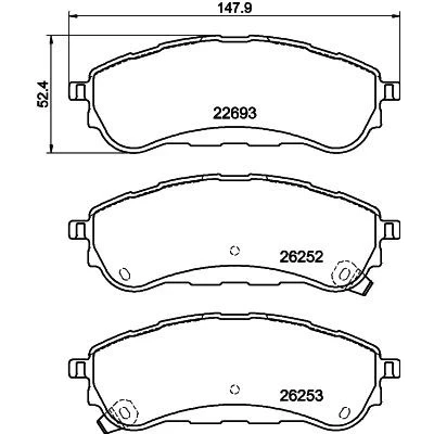 Billede af HELLA 8DB 355 040 751 Bremseklodser med akustisk advarsel for slid bremsecaliperskruer tilbehør FORD: Ranger Mk3
