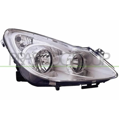 Billede af PRASCO OP0344903 Forlygter højre H7, H1 krom uden indstillingsmotor for LWR OPEL: Corsa D Hatchback