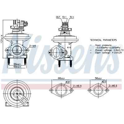 Billede af NISSENS 98480 EGR Ventil uden køler FORD: MONDEO 3 Kombi,