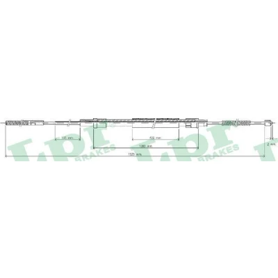 Billede af LPR C0303B Håndbremsekabel 1530/1085 Tromlebremse VOLKSWAGEN: GOLF 2