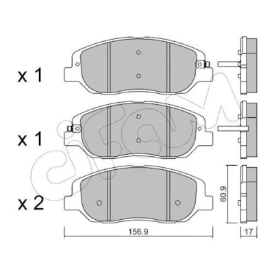 Billede af CIFAM 822 1031 0 Bremseklodser med akustisk advarsel for slid HYUNDAI: Grand Santa Fé