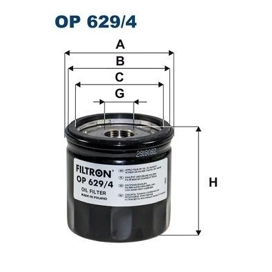 Billede af FILTRON OP 629/4 Oliefilter M 22 X 1.5 6H Påskruet filter FORD: Mondeo 5 Kombi, S Max Mk2, Focus Mk4 Turnier