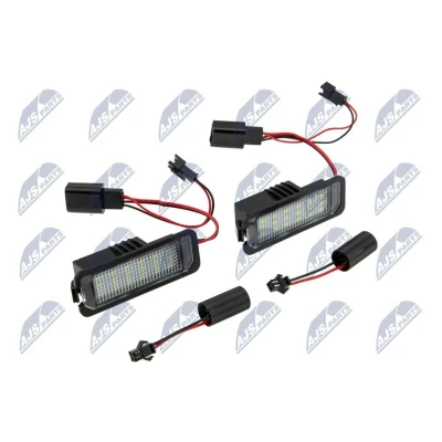 Billede af NTY ELP VW 002 Nummerpladelys LED på begge sider med pærer, stikdåse VOLKSWAGEN: Golf 6, Polo V Hatchback, 7, SEAT: Toledo 4, Leon III ST
