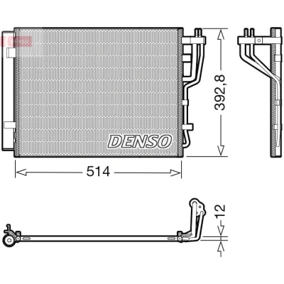 Billede af DENSO DCN41014 Kondensator med tørrer R 134a KIA: cee‘d I Hatchback, Stationcar, Pro HYUNDAI: i30 Hatchback