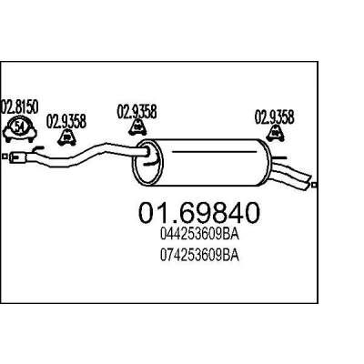 Billede af MTS 01.69840 Lydpotte 1630 VOLKSWAGEN: Transporter 4 Bus,