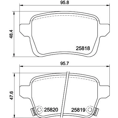 Billede af HELLA 8DB 355 036 431 Bremseklodser Ikke forberedt til slidindikator med bremsecaliperskruer tilbehør FIAT: Tipo Stationcar, Hatchback