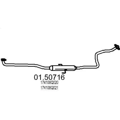 Billede af MTS 01.50716 Midterste Lyddæmper 2600 TOYOTA: Yaris II Hatchback
