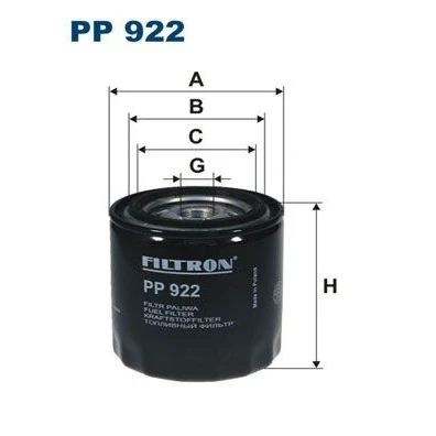 Billede af FILTRON PP 922 Brændstoffilter Påskruet filter MAZDA: E Serie III Ladvogn / Chassis