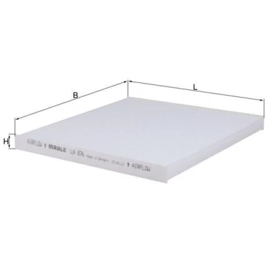 Billede af MAHLE ORIGINAL LA 876 Kabinefilter Partikelfilter 226,0 253 20,0 KIA: Optima / K5 Sportswagon, K5, HYUNDAI: Sonata VII, Grand Santa Fé