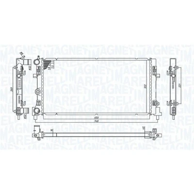 Billede af MAGNETI MARELLI 350213182300 Radiator 649 342 23 Mekanisk fuget køleripper SKODA: Fabia 2, III Stationcar, Rapid Hatchback