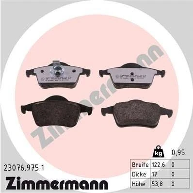 Billede af ZIMMERMANN 23076.975.1 Bremseklodser Billede svarer til leveringsomfang VOLVO: V70 2, S60 I, S80 I