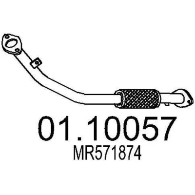 Billede af MTS 01.10057 Udstødningsrør 850 foran til mellemlydpotte MITSUBISHI: Pajero Sport 1 SUV