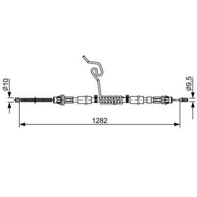 Billede af BOSCH 1 987 482 462 Håndbremsekabel 1282 FORD: Transit Mk6 Van