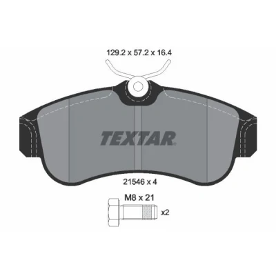 Billede af TEXTAR 2154601 Bremseklodser Ikke forberedt til slidindikator NISSAN: Almera II Hatchback, 2 Limousine, Primera Sedan