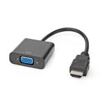 Billede af HDMI kabel Stik VGA Hun / 3.5 mm Hunstik 1080p Nikkelplateret 0.20 m Lige PVC Sort Box