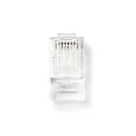 Billede af RJ45 stik Han Solid UTP CAT5 Lige Guldplateret 10 stk. PVC Gennemsigtig Box