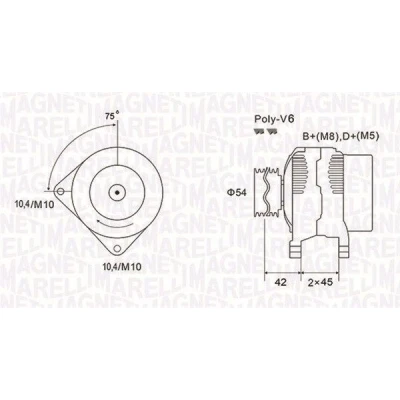 Billede af MAGNETI MARELLI 063731564010 Generator 12V 90A PEUGEOT: 206 Hatchback, SW, 307 Stationcar, CITROËN: Jumper II Bus, Berlingo / First I