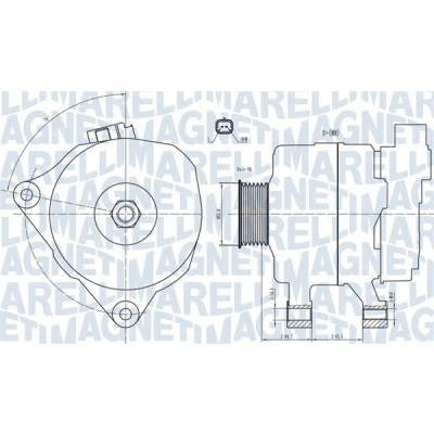 Billede af MAGNETI MARELLI 063731499010 Generator 14V 80A PEUGEOT: 206 Hatchback, SW, 206+ CITROËN: C4 I C5 II Xsara Picasso