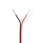 Billede af Højtaler Kabel 2x 0.35 mm² CCA 100.0 m Runde PVC Rød / Sort Folie