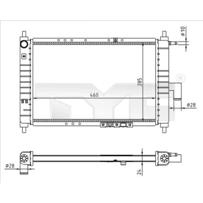 Billede af TYC 706 0023 R Radiator 460 285 23 Mekanisk fuget køleripper